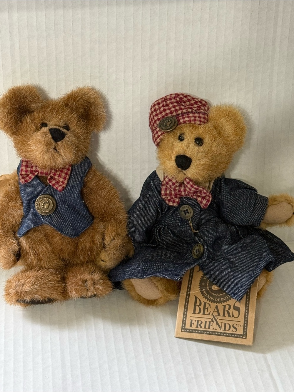 Boyd’s Bears & Friends Plush Pair - Brown Teddies with Denim Outfits